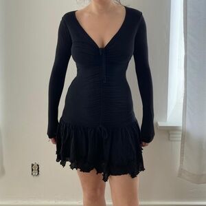 Plein Sud Wool Blend Drop Yoke Dress Tunic Top